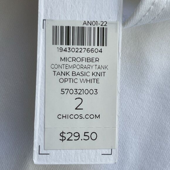 CHICO’S Microfiber Tank Top Shirt LOT OF 3! Size 2 Large Blue White Pink NEW - Picture 3 of 9